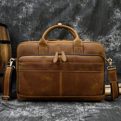 Men's Genuine Leather Briefcase/Laptop Carrier