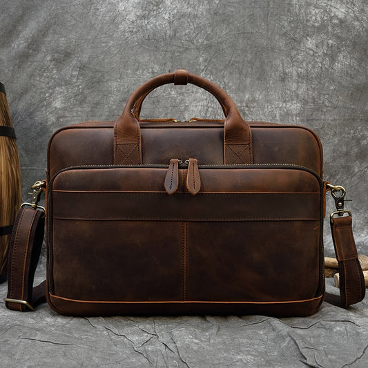 Men's Genuine Leather Briefcase/Laptop Carrier