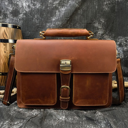Men's Genuine Leather Briefcase/Laptop Carrier