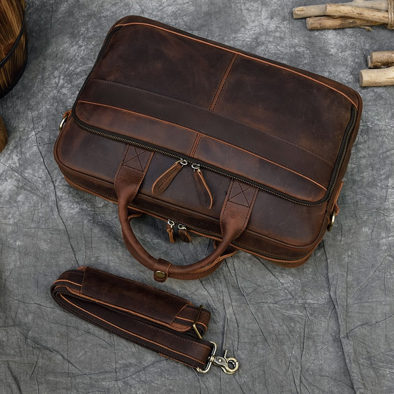 Men's Genuine Leather Briefcase/Laptop Carrier
