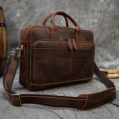 Men's Genuine Leather Briefcase/Laptop Carrier