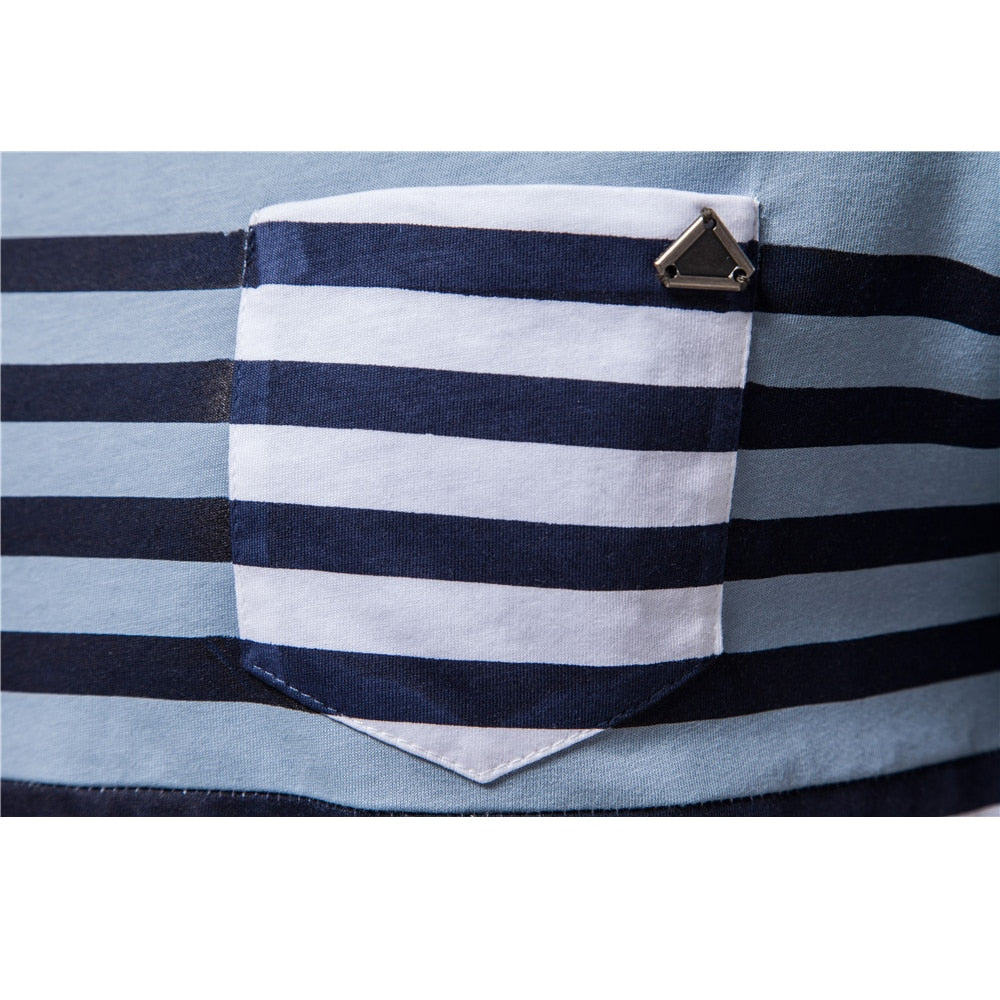 Men's Striped Slim Fit Short Sleeve T-Shirt