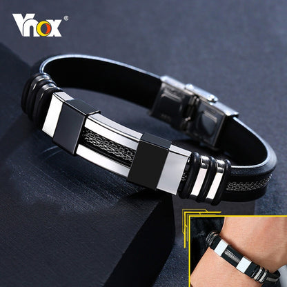 Black Stainless Steel and Silicone mesh Wrist Band