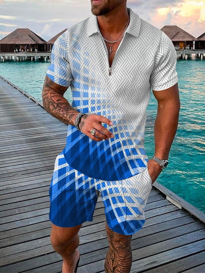 Mens 3D Printing Polo Shirt