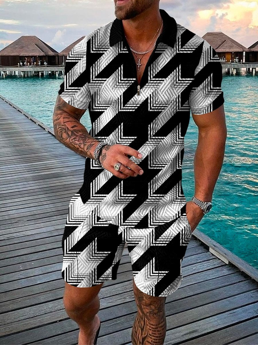 Mens 3D Printing Polo Shirt