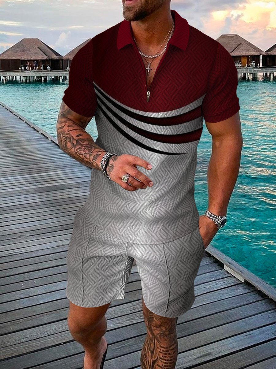 Mens 3D Printing Polo Shirt