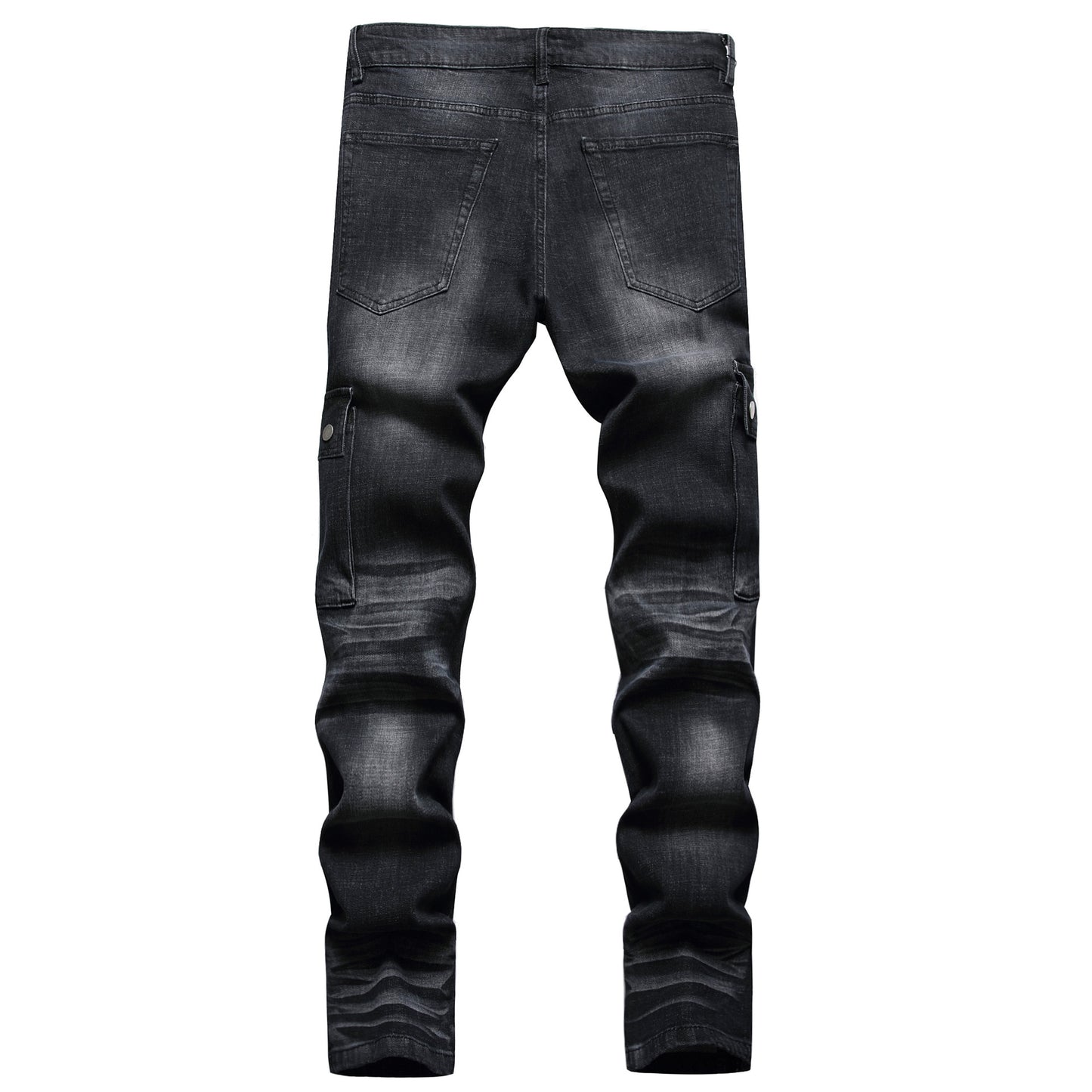 Men's Black Denim Straight Leg Jeans