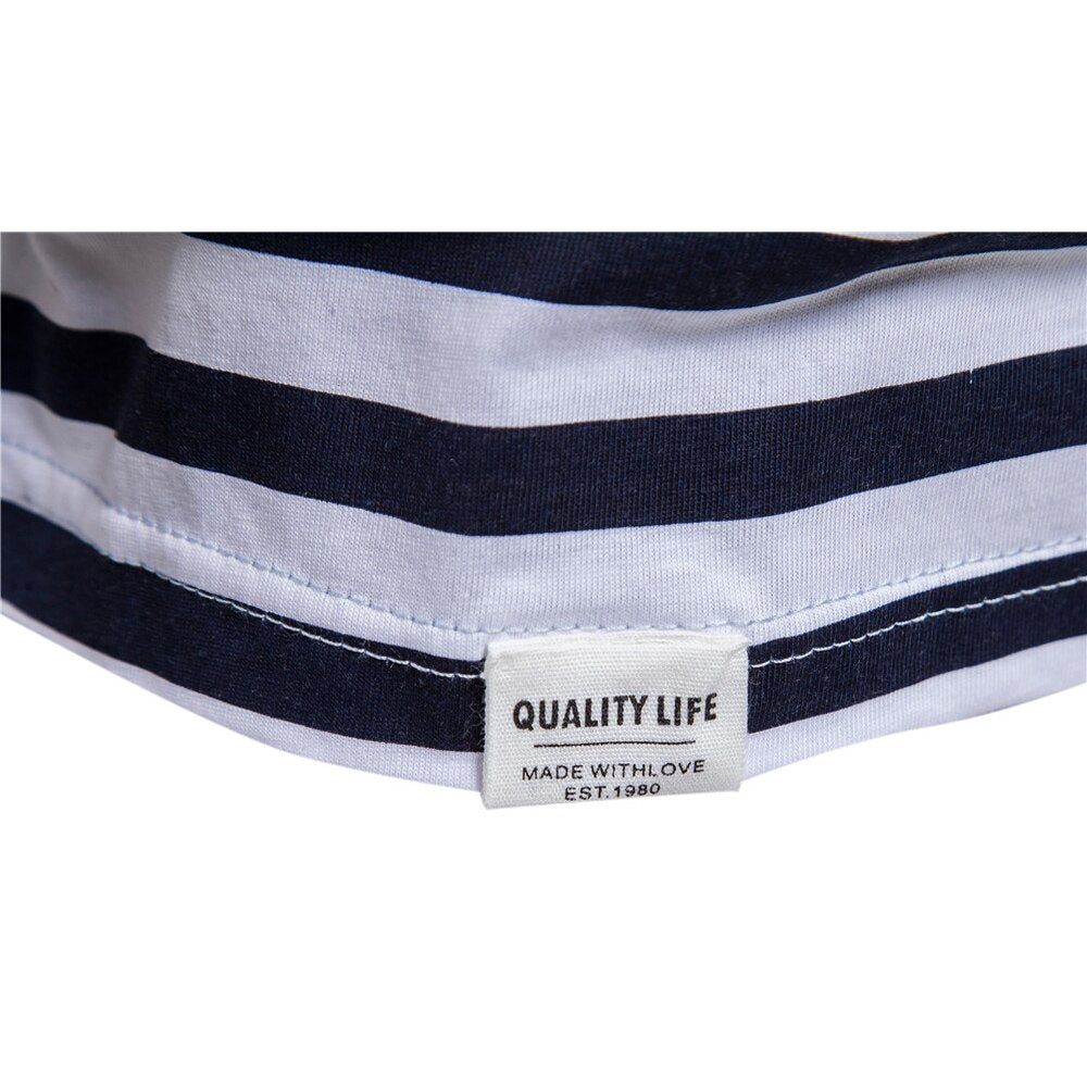Men's Striped Slim Fit Short Sleeve T-Shirt