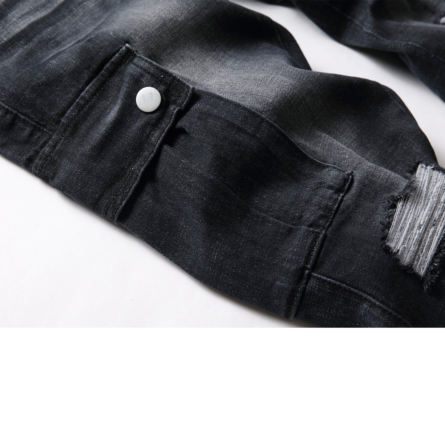 Men's Black Denim Straight Leg Jeans