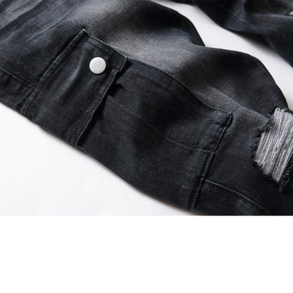 Men's Black Denim Straight Leg Jeans