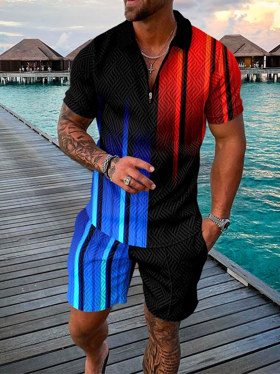 Mens 3D Printing Polo Shirt