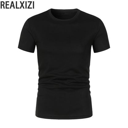 100% Cotton Black T-Shirt ~Round Neck ~Short-Sleeved