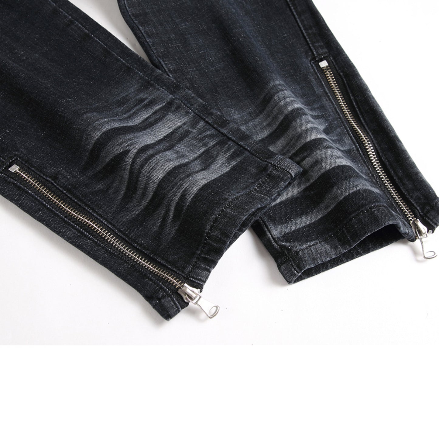 Men's Black Denim Straight Leg Jeans