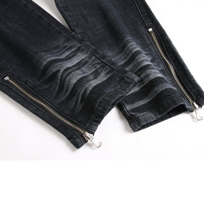 Men's Black Denim Straight Leg Jeans