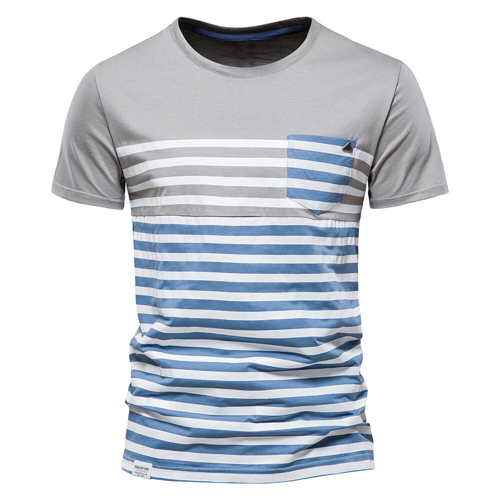 Men's Striped Slim Fit Short Sleeve T-Shirt