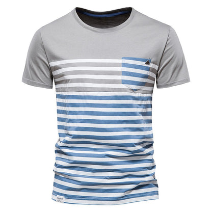 Men's Striped Slim Fit Short Sleeve T-Shirt