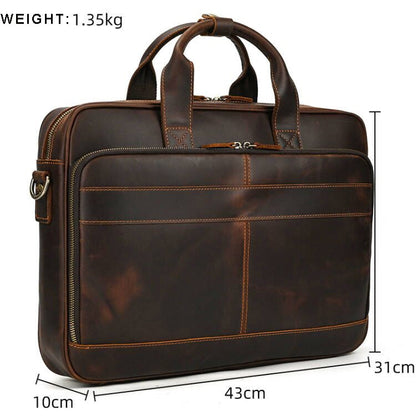 Men's Genuine Leather Briefcase/Laptop Carrier