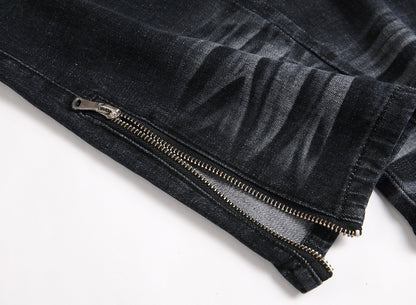 Men's Black Denim Straight Leg Jeans