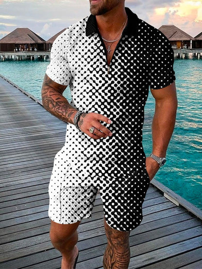 Mens 3D Printing Polo Shirt