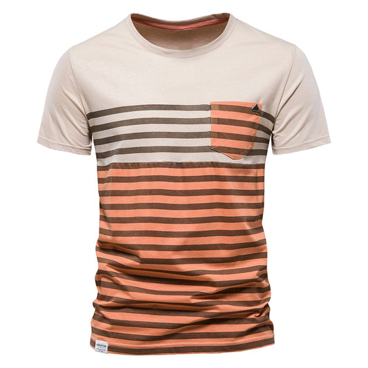 Men's Striped Slim Fit Short Sleeve T-Shirt