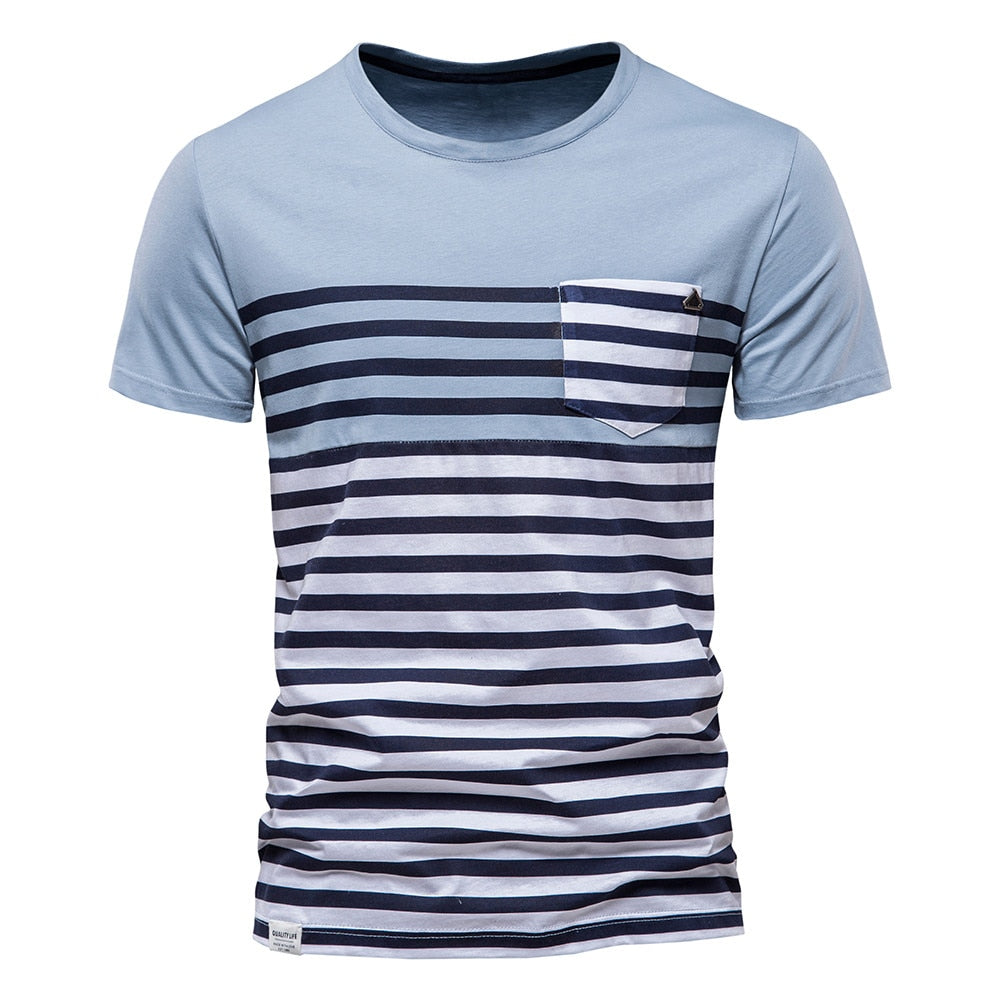 Men's Striped Slim Fit Short Sleeve T-Shirt