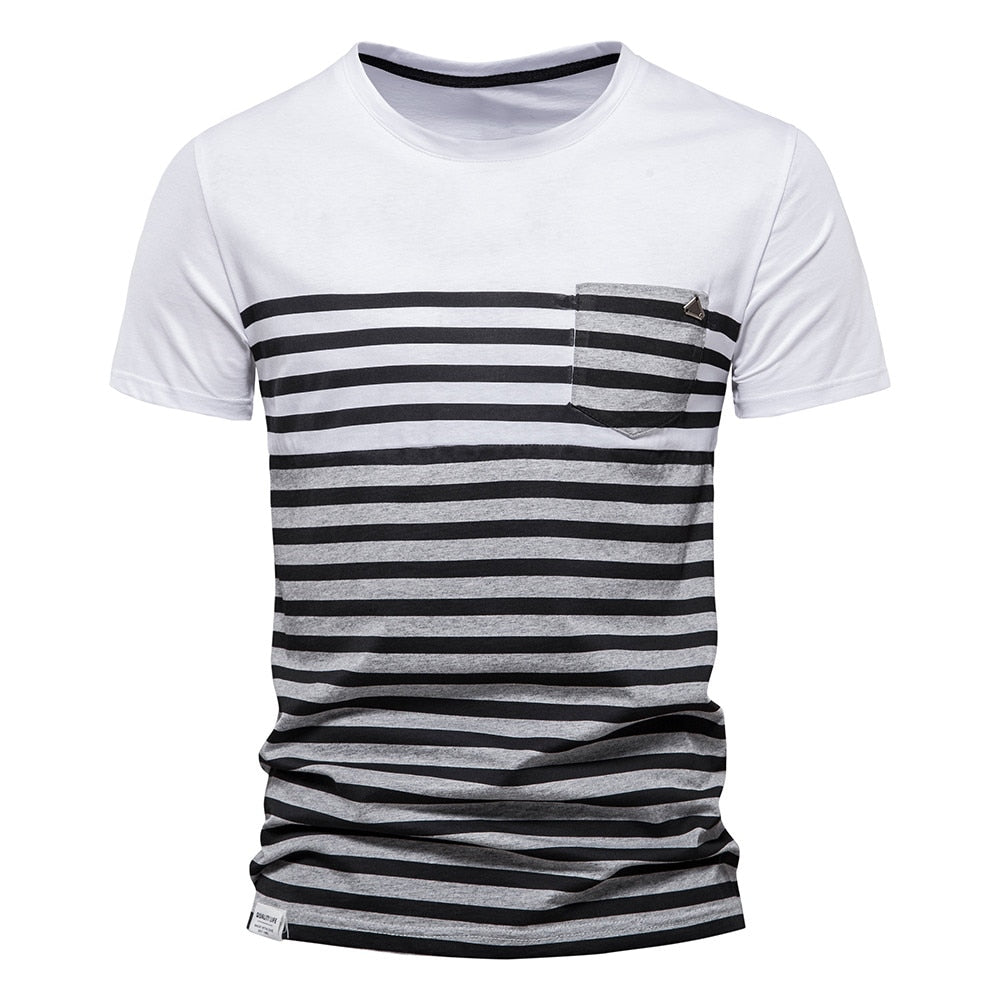 Men's Striped Slim Fit Short Sleeve T-Shirt
