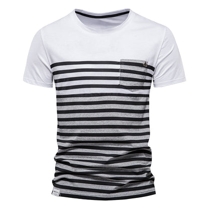 Men's Striped Slim Fit Short Sleeve T-Shirt