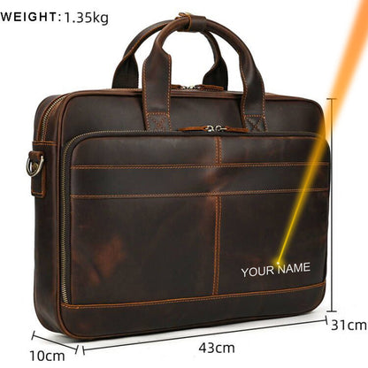 Men's Genuine Leather Briefcase/Laptop Carrier