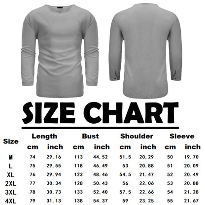 Men's 3/4 Length Sleeves Cotton Shirt