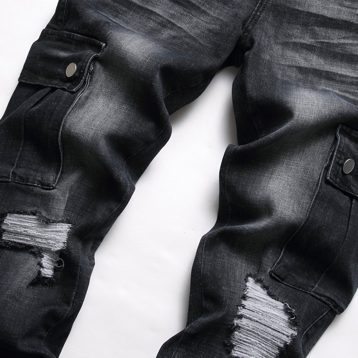 Men's Black Denim Straight Leg Jeans