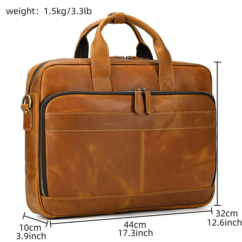 Men's Genuine Leather Briefcase/Laptop Carrier
